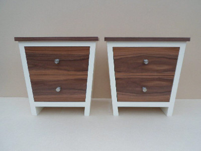 Front view of bedside tables